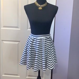 Black and white stripe skirt